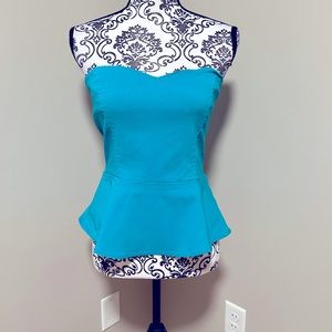 NWOT Turquoise peplum top.